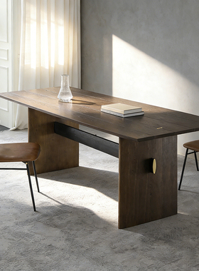 艺术符号/原版Root Branch实木橡木餐桌弧形大尺寸复古侘寂风