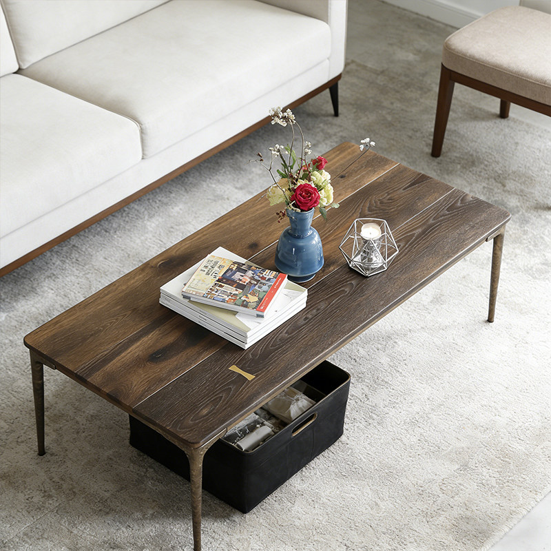 艺术符号Squareroots进口/北欧表情YUZU橡木茶几本色长方烟熏2色T