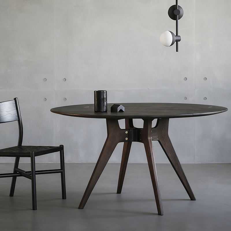 正版英国Square roots原装进口Alvin橡木圆桌餐桌