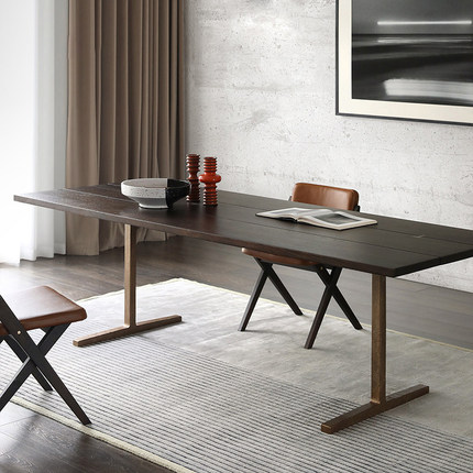 艺术符号北欧表情英国原版/T-LEG法国橡木中古复古长方餐桌大尺寸