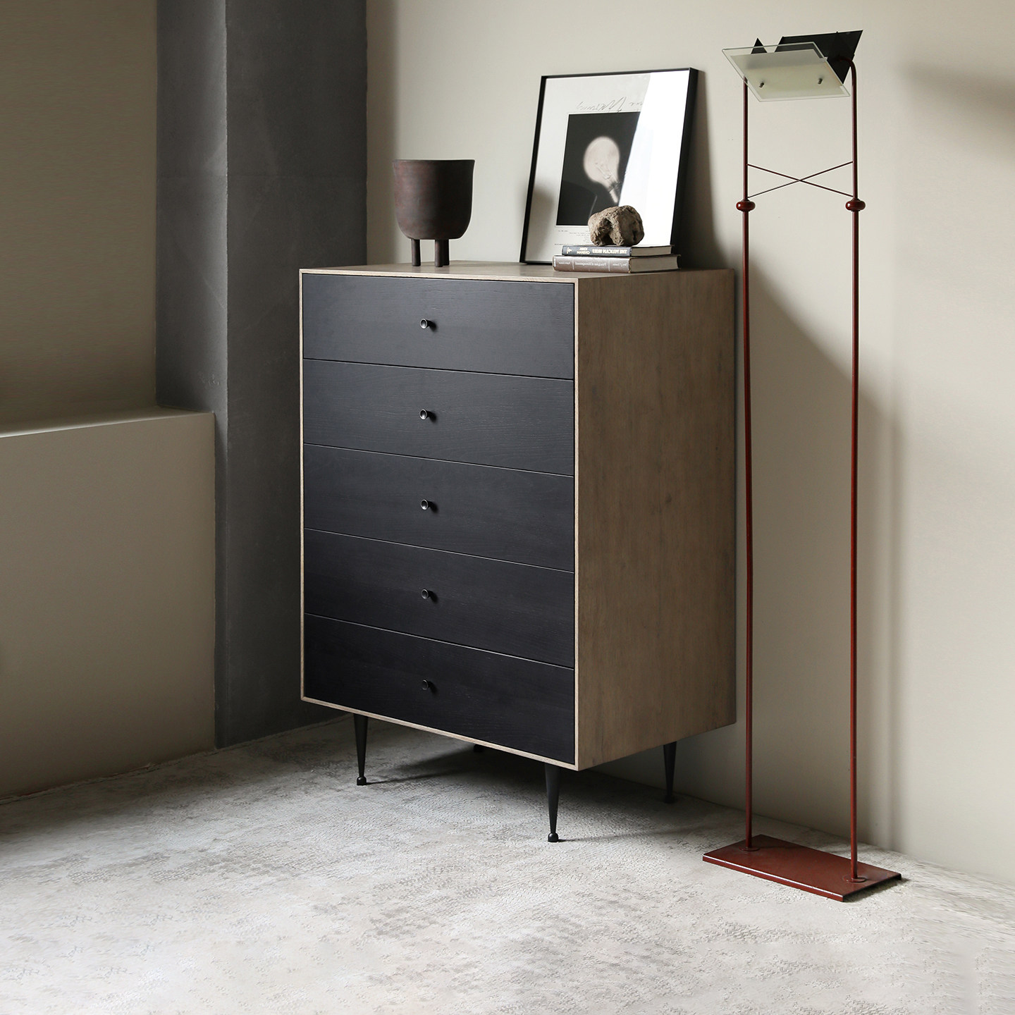 艺术符号北欧表情norhor宾纳进口中古复古乡村萨兰达5斗边柜高脚