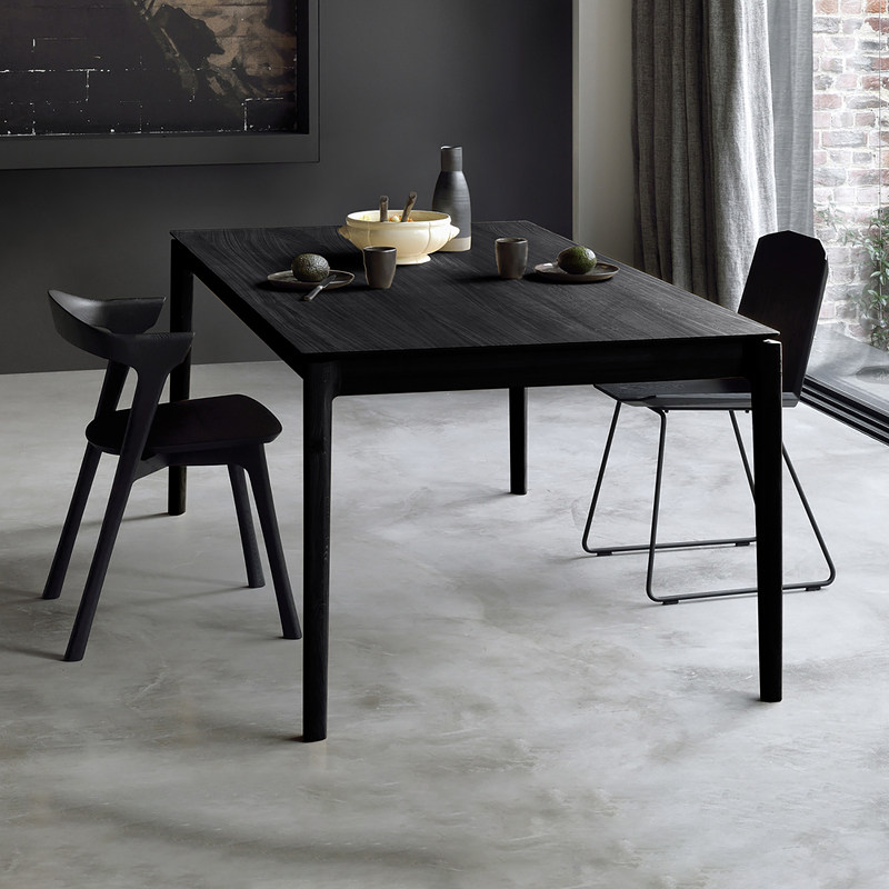 艺术符号北欧表情进口/比利时橡木实木B0K餐桌/黑色