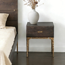 艺术符号 北欧表情床头柜抽屉复古侘寂小尺寸边几双抽床边储物柜