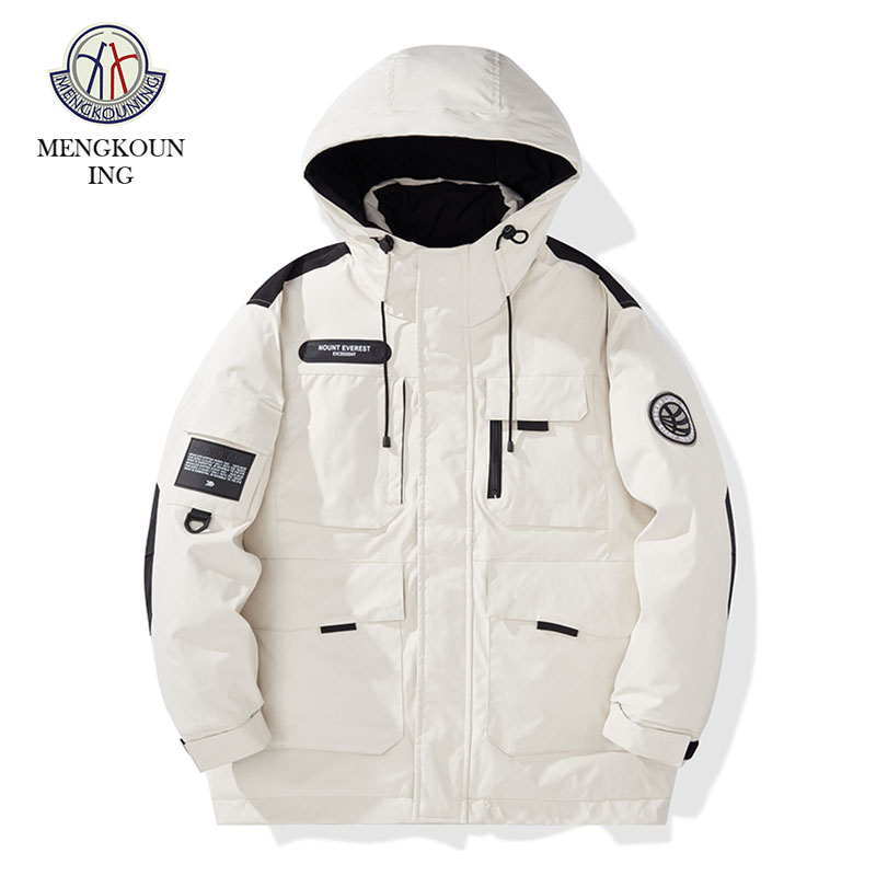 蒙口宁冬季羽绒服连帽工装保暖