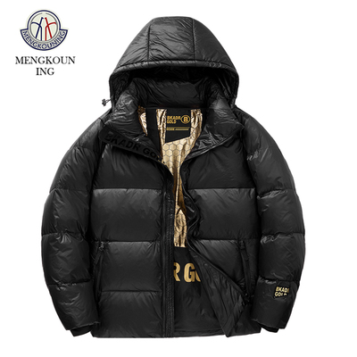 蒙口宁羽绒服男女2025年冬季新款中长款过膝宽松加厚轻薄情侣黑金