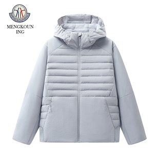 蒙口宁2025轻薄款可内搭作中间层男士运动户外防风连帽羽绒服外套
