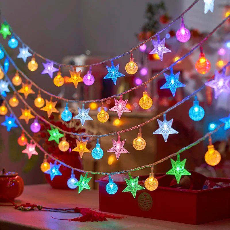 LED小彩灯星星灯闪灯串灯满天星户外露营氛围灯生日布置摆摊装饰