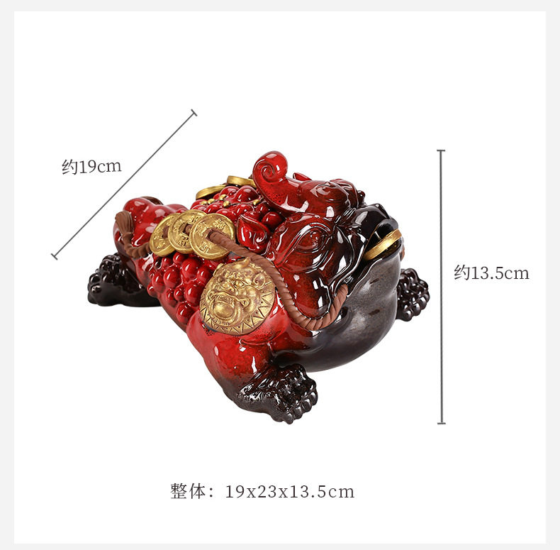 紫陶大招财金蟾茶宠可养茶台配件茶桌蟾蜍精品茶具纯手工装饰摆i.