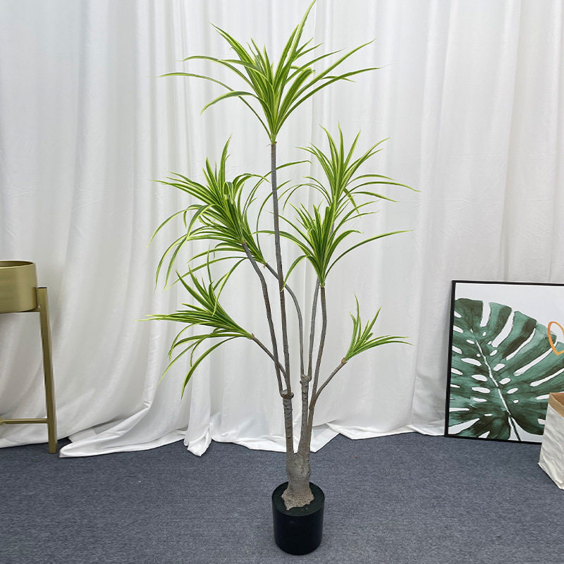 北欧仿真绿植盆栽仿真千年木红边盆景植物家居装饰客厅摆件假景观