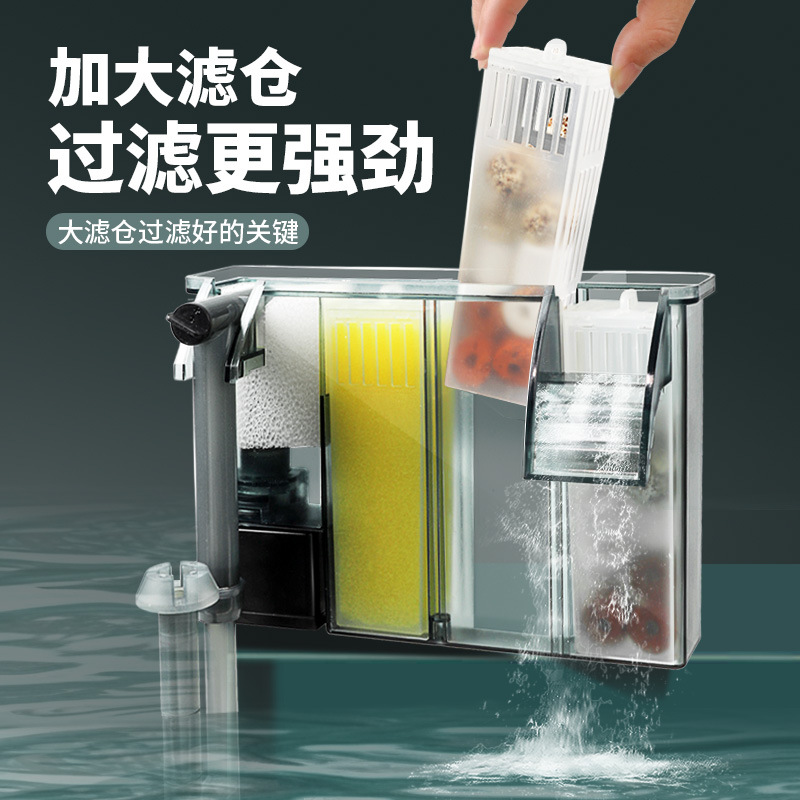鱼缸过滤器三合一净水水循环泵小型瀑布式壁挂迷你外置水泵循环泵