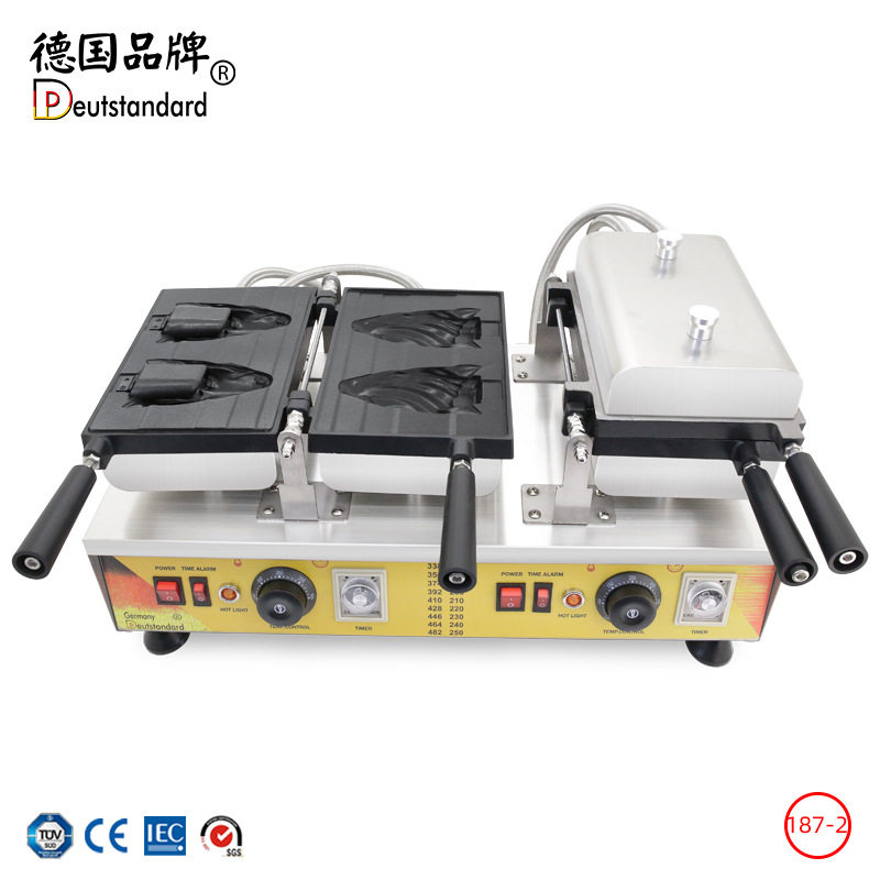 商用冰淇淋华夫机 浪漫独角兽开口冰激凌华夫设备 独角兽形华夫机
