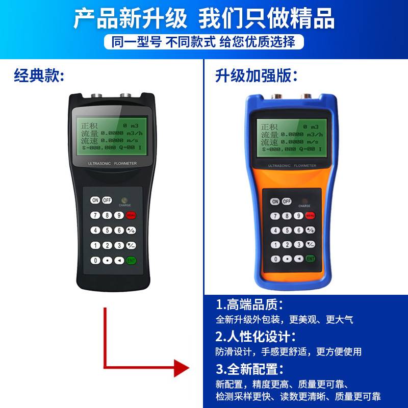 祥瑞德仪器便携式超声波流量计ts-100h水手式管道管壁d外夹液持体