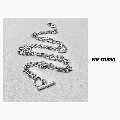 钛钢项链 YDFSTUDIO设计（时尚范）高品网红猪鼻子链条环环闪耀项