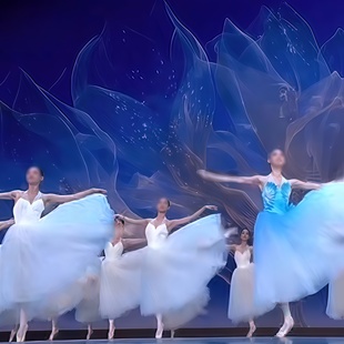 舞优伶《命运与共》现当代舞蹈专业定制女子群舞白色纱裙演出服