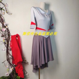 再读红岩现代舞演出服女民国风学生红色主题舞蹈红歌合唱服连衣裙