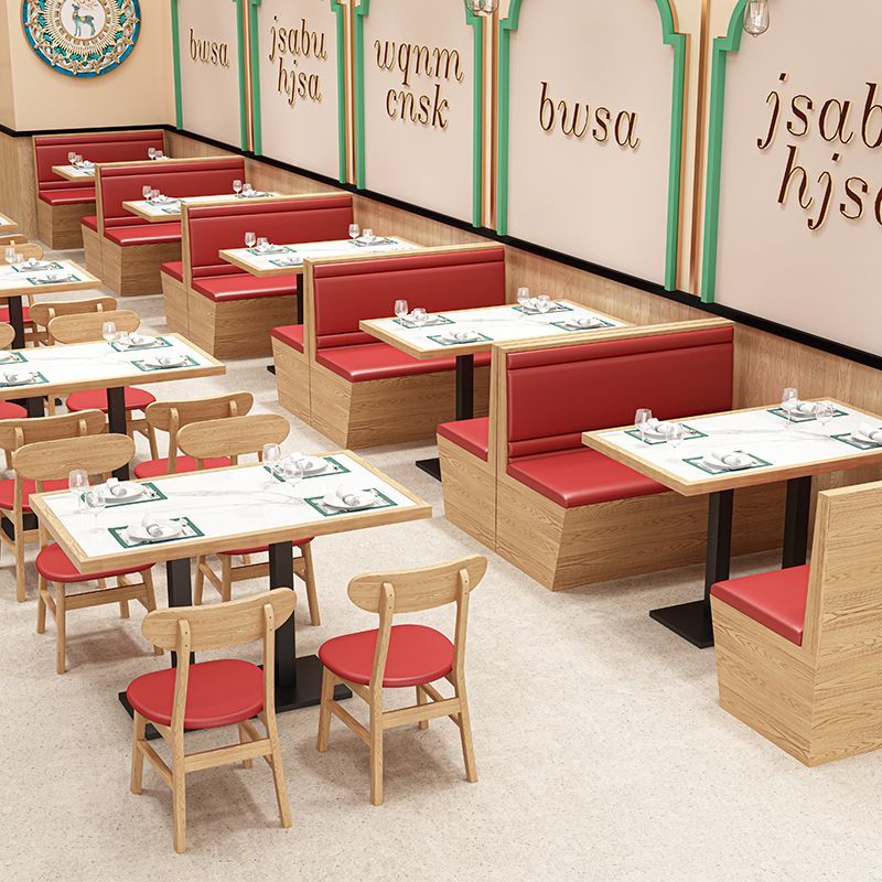 实木岩板快餐桌椅火锅桌
