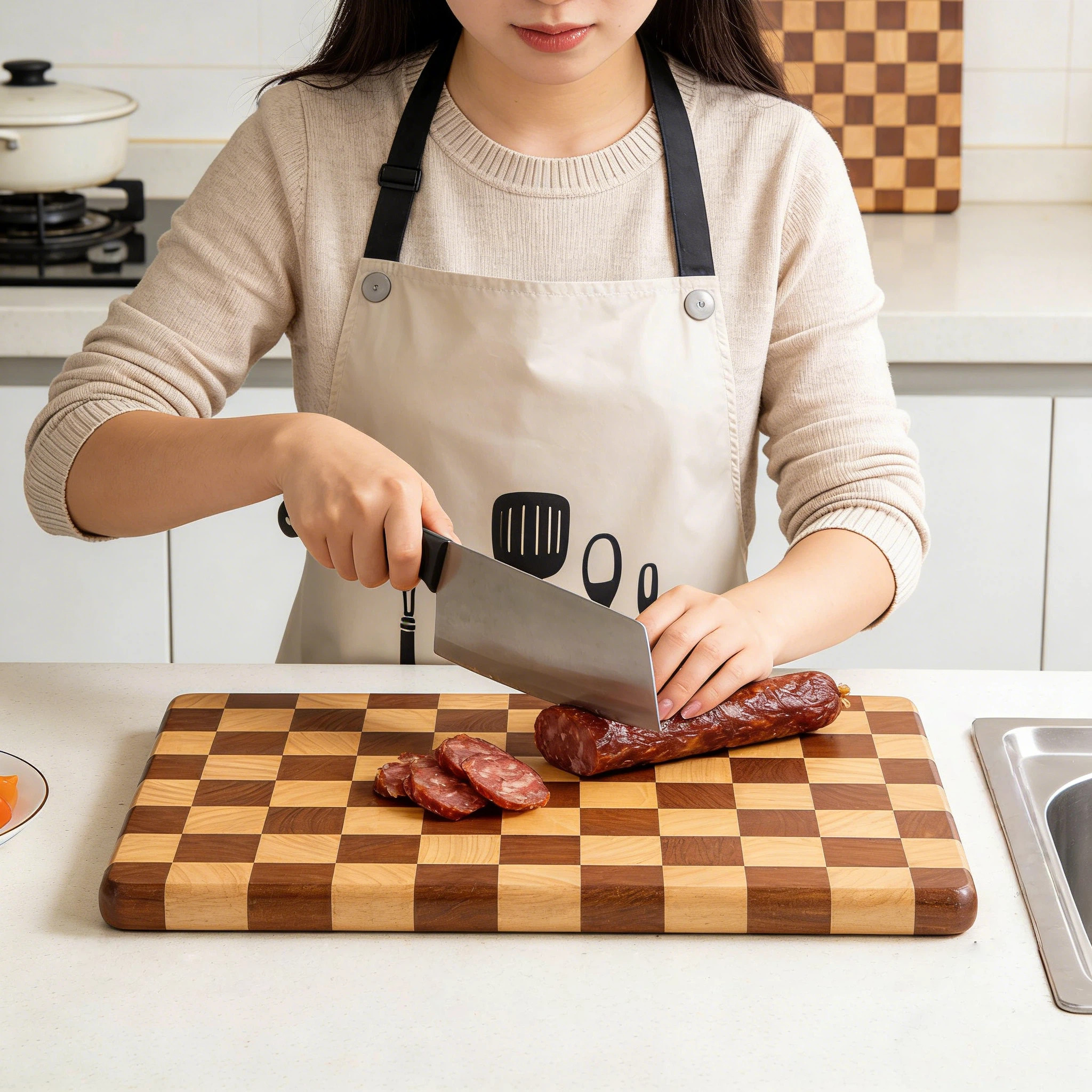 集物纪橡胶木棋盘格菜板实木家用砧板防滑防霉水果厨房切菜板加厚,厨房/烹饪用具,砧板/菜板,淘宝优惠券,粉丝福利购,淘宝优惠卷