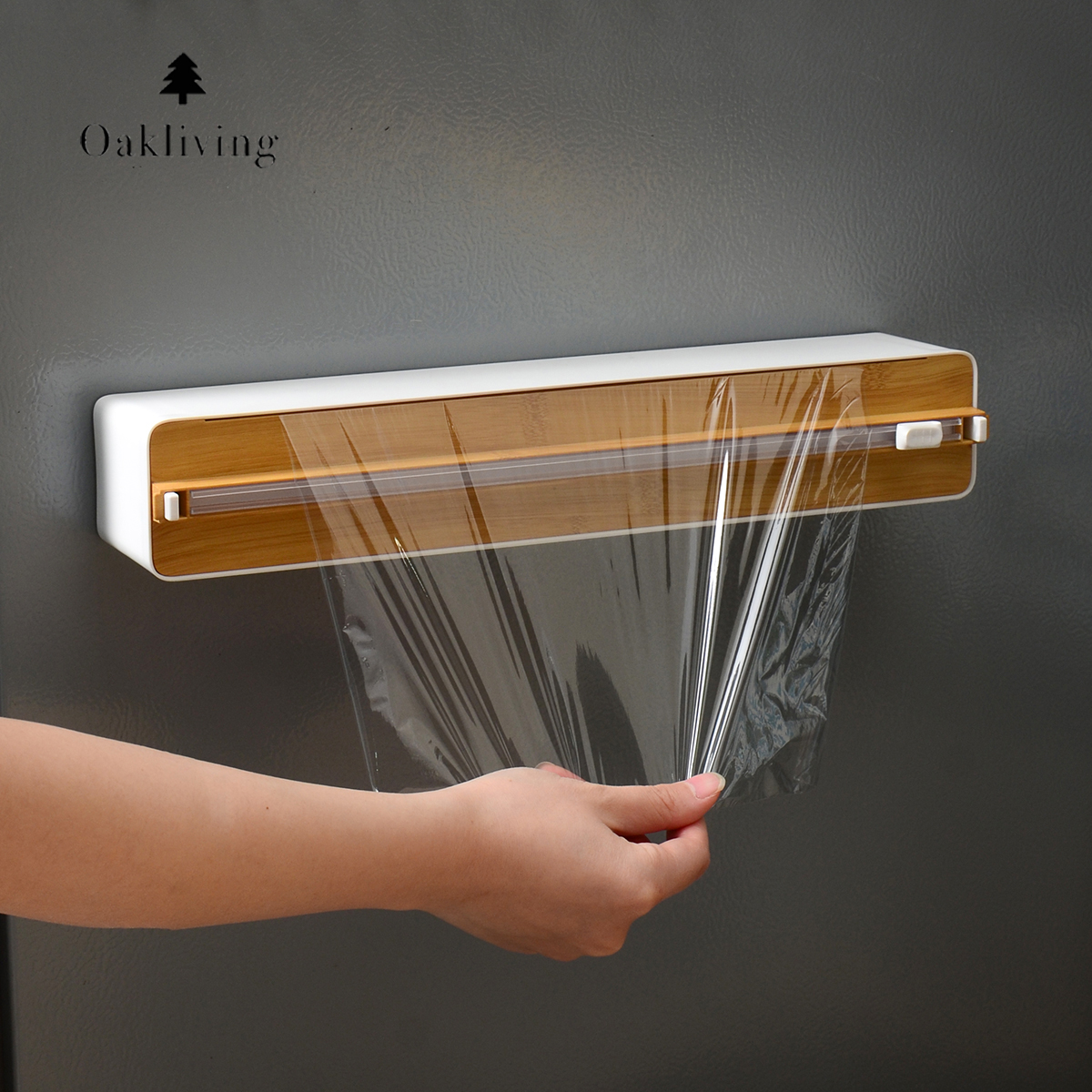 oakliving保鲜膜切割器收纳架免撕冰箱磁吸厨房锡纸家用切割神器