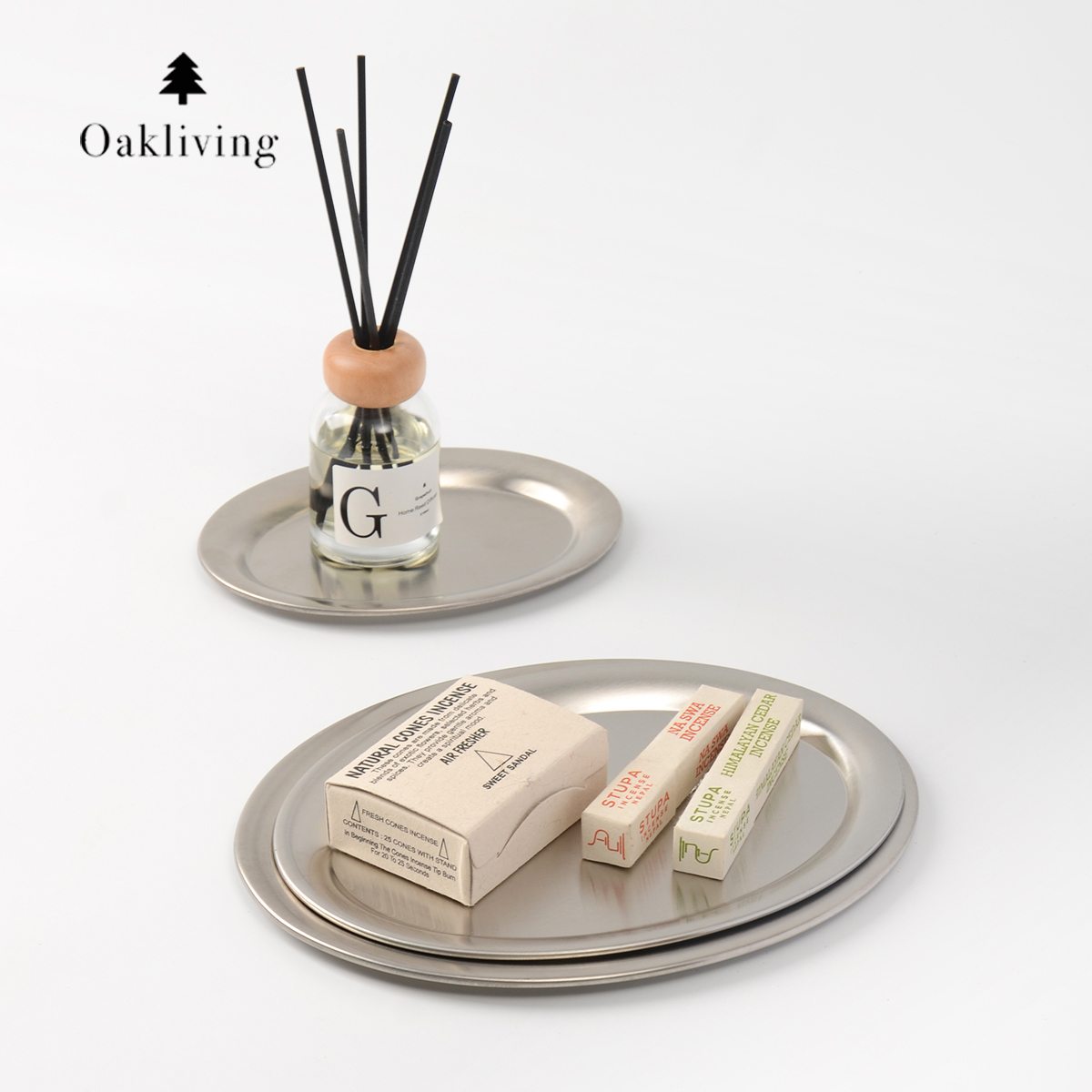 oakliving餐盘304不锈钢椭圆盘