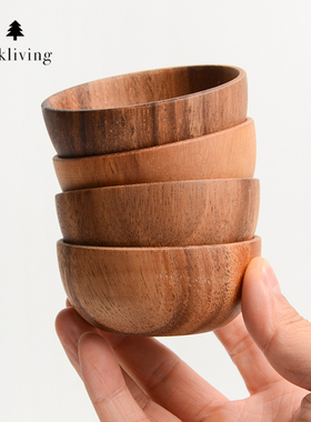 oakliving日式家用木碗无漆无蜡餐桌家用水果蔬菜相思木碗小菜碟