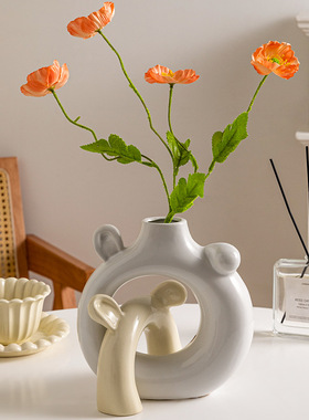轻奢高级创意几何花瓶插花摆件ins风家居客厅酒柜装饰艺术品摆件