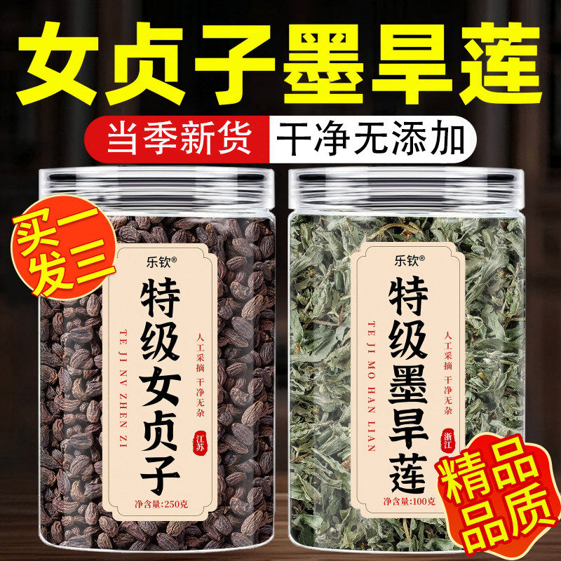 特级女贞子和墨旱莲组合正品官方店正宗中药材搭桑葚泡茶喝