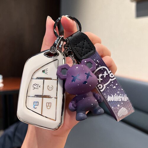 适用凯迪拉克GT4/XT4/CT4/CT5/CT6锐歌保护遥控锁匙扣壳钥匙包套0