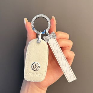 大众16/17/18/19款朗逸启航速腾宝来传奇桑塔纳车钥匙套真皮包扣5