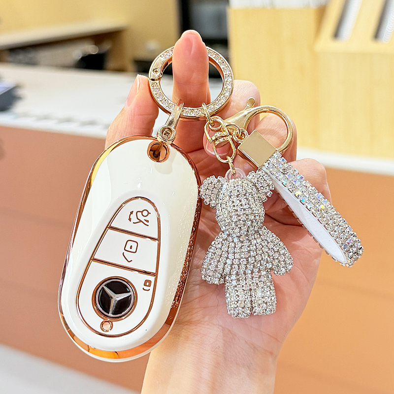 2025全新奔驰C260l钥匙套23/24年C级C200l专用保护壳包扣小熊高级