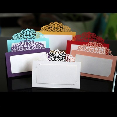 50pcs Hollow Laser Cut Table Name Place Card Seating Decora