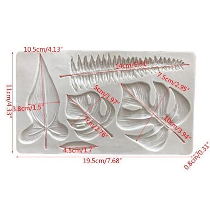 Tropical Theme Cake Decorating Tool Palm Leaves Silicone Mol