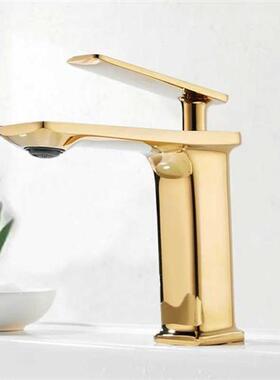Senlesen Basin Faucet Bathroom Mixer Tap Black Golden Deck