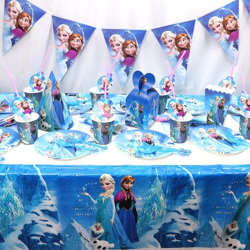 Frozen Party Blue Cartoon Characs Themes Disposable Cutlery