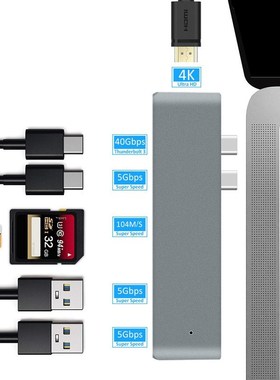 Dual type-c USB C MacBook pro Laptop Docking Stations to HDM