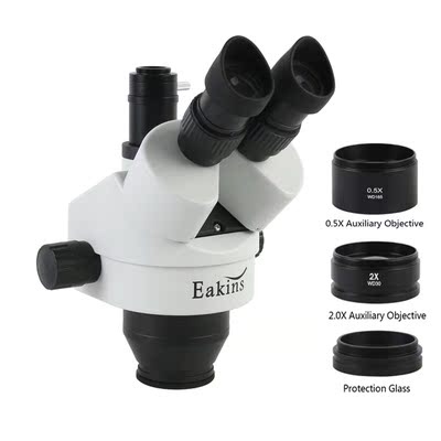 7X-45X Continuous Zoom Simul Focal Trinocular Stereo Microsc