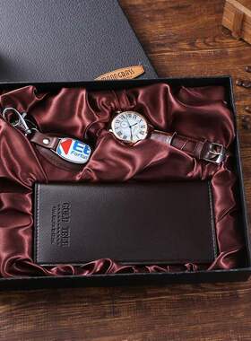 Men Luxury Watch Gifts Set For Wallet Quartz Wristwatch3pcs