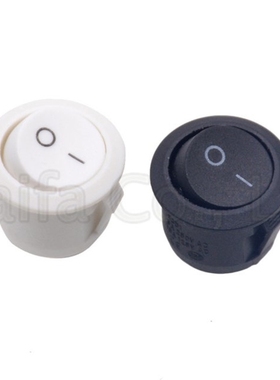 5PCS SPDT Small Round Rocker Switches Black  Round Black
