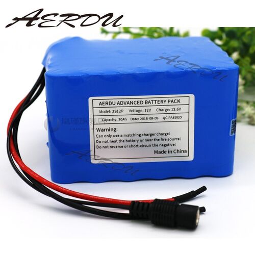 3S12P 12V 30Ah 60A BMS 500watt 11.1V 12.6V  lithium-ion batt