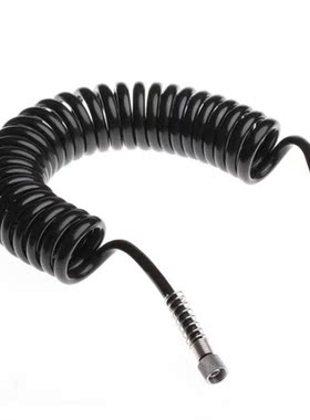 3M 4 x 6mm Black Flexible PU Recoil Hose Spring Tube For Com