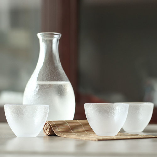 Manual Glass Hip Flask Set Handmade Japanese Style