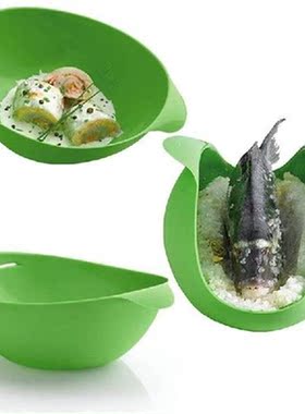 Newly Folding Bowl Silicone Microwave Oven Steamer Baking