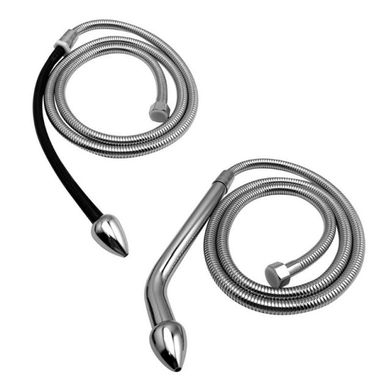 \rEnema Cleaning Butt Plug Flusher Long Tube Stainless Steel