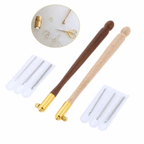 110mm French Embroidery Needles Tambour Crochet Hook Wood Ha