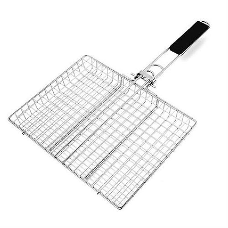Portable BBQ Fish Grill Basket For Outdoor Grill, Rustproof