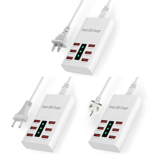 30W Multi 6 Port USB Charger Charging Station Mobile Phone D