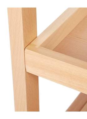 Household Kitchen 3-Tier Beech Cart Rolling Gadget Trolley M