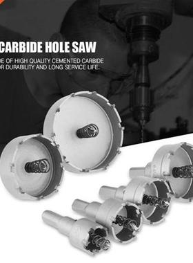 6Pcs 22-65mm Cemented Carbide Hole Saw Bit Metalworking Cutt