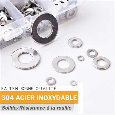 684pcs Stainless Steel Flat Washer Plain Gaskets Assortment