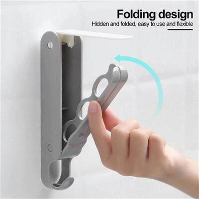 Foldable Hanging Rack Hook Up Door Hooks Hangers Bathroom
