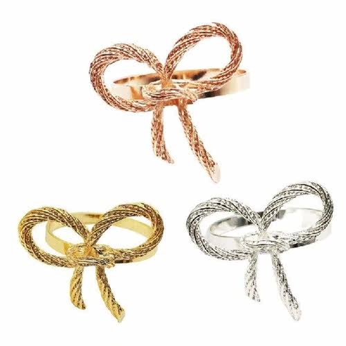 6pcs Back Pattern Wedding Napkin Rings Table Decoration